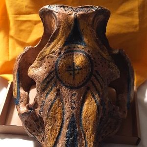 Hand Painted Wild Boar Skull, authentic beautiful original tribal bohemian art